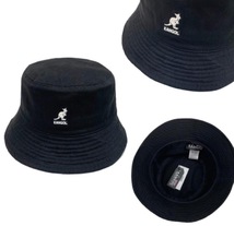 カンゴール バケットハット 帽子 K4224HT ウォッシュド ブラック Sサイズ 刺繍ロゴ オールシーズン KANGOL WASHED BUCKET HAT 新品_画像2