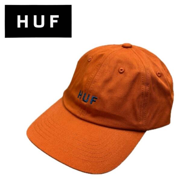 ハフ キャップ 帽子 HT00716 コットン素材 オレンジ 文字ロゴ ワンサイズ フリーサイズ ユニセックス HUF SET OG CV 6 PANEL HAT 新品