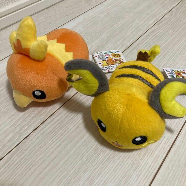 新品　タグ付き　ポケモン アチャモ　ライチュウ　ころりんフレンズ ぬいぐるみ2個セット