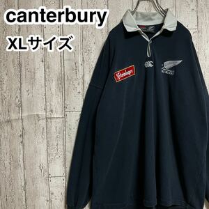 ☆送料無料☆ canterbury カンタベリー ラガーシャツ XL ビッグサイズ ビッグ ビッグシルエット オールブラックス 24-2