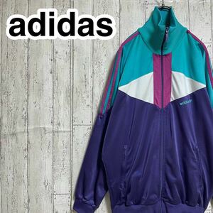 ☆送料無料☆ adidas アディダス トラックジャケット US.M スリーストライプ トレフォイル 22-178