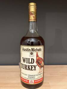 原1【未開栓】WILD TURKEY ワイルドターキー バーボン ウイスキー 8 years old 8年 旧ボトル 金キャップ 古酒 洋酒 1000ml 1LITRE 50.5%