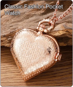  arrival! Classic pocket watch Heart type pink gold 