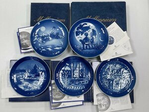 【J98157】ロイヤルコペンハーゲン ミレニアムイヤープレート 2000年 2001年含む5枚 ROYAL COPENHAGEN 飾り皿 クリスマスプレート 美品