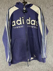 アディダス オリジナルス ADIDAS originals スウェットパーカー ジップフーディ 古着 デサント ビンテージ当時物 90S ビッグロゴ