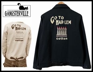 ■ 定価36,080円 GANGSTERVILLE ギャングスタービル HARLEM JKT 編みタイツ ヒール ガール 振り刺繍 ドリズラー ワーク ジャケット 黒 M