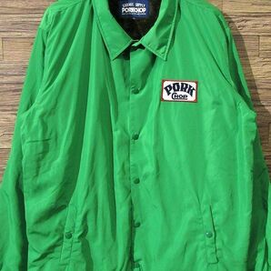 送無 希少 XL 美品 PORKCHOP GARAGE SUPPLY ポークチョップ 22AW ORIGINAL BOA COACH JKT GREEN オリジナル ボア コーチ ジャケット 緑 ①の画像2