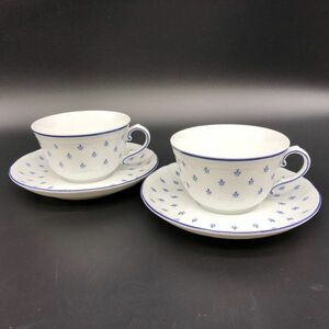 【22990】リチャードジノリ ペア カップ＆ソーサー 2客セット ロイヤルブルー Richard Ginori 茶器 食器 経年保管品 中古品 梱包60サイズ