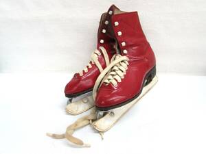 昭和レトロ tamazawa タマザワ スケート靴 スケートシューズ 赤 レッド フィギュアスケート