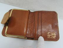 良品 KAIYO クロコダイル 本革レザー 二つ折り財布 ワニ革 がま口 11cm_画像6
