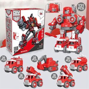 【新品】組み立てロボット 変形ロボット 働く車