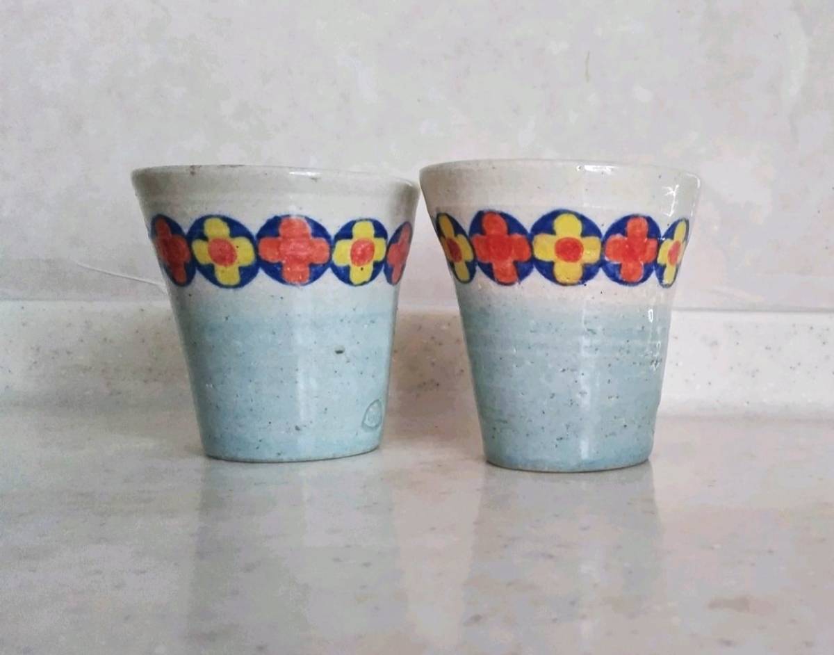 Mitoro Ceramic Seto Ware Handmade Cup Free Cup Tea Cup Soba Chocolate Set of 2, tea utensils, teacup, 2 guest set, Couple drinking tea