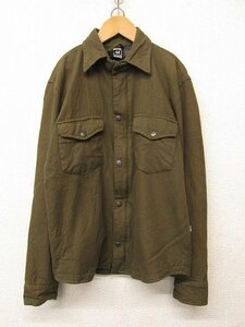 i3427：RIDEZ(ライズ) MOTO SHIRTS オートバイ用シャツ M シャツジャケット カーキ バイク メンズ/日焼けあり