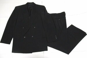 z11457:BRUXTON（ブリクストン）冠婚葬祭ダブルブラックスーツ（ジャケット+パンツ）黒/M（92-79-170）