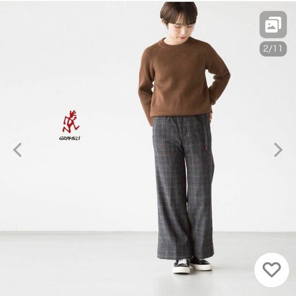 美品　GRAMICCI グラミチ　ウールブレンド　チェックパンツ　グレー　M