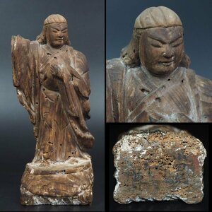 【金富士】平安～鎌倉時代　木彫り仏像　高さ16ｃｍ　仏教美術　 f126検/琥珀珊瑚翡翠仏像観音如来仏具