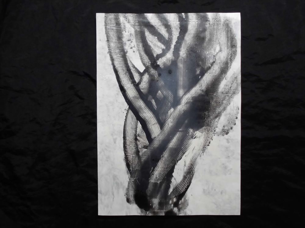 cuadro, imagen, arte, ilustración dibujada a mano, escritura, imagen original, pintura abstracta, Estilo de pintura con tinta, monocromo, interior, Procesamiento especial, Yasusei Shimamori *Enviado en un marco, obra de arte, cuadro, otros