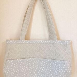 ハンドメイド リネントートバッグ 肩かけバッグ 花柄 リネン ハンドバッグ トートバッグ