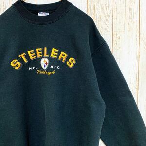 90s JERZEES ジャージーズ NFL Pittsburgh Steelers ピッツバーグ・スティーラーズ スウェット トレーナー M USA古着 アメリカ古着