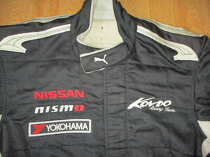  Puma * Nismo * close wistaria racing * Yokohama Tire all embroidery Logo super GT* racing suit * coverall size 52 beautiful used jacket 