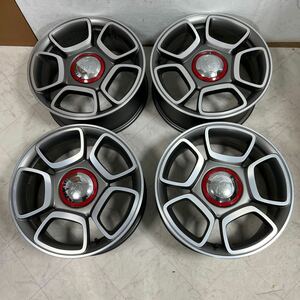 E886★ABARTH アバルト純正 595 コンペティツィオーネ 17インチ 7J +38 4H 4穴 PCD98 ハブ径約58mm ホイール 4本 フィアット500