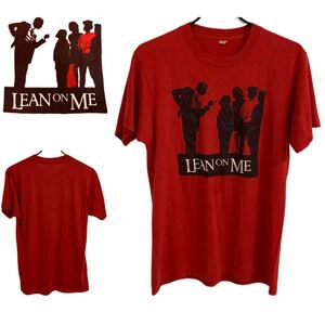 VINTAGE ヴィンテージ 80s MADE IN USA 1989s LEAN ON ME (邦題 ワイルド・チェンジ) 映画Tシャツ 洋画 レッド M SCREEN STARS アーカイブ