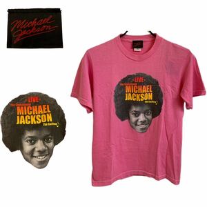 MICHAEL JACKSON マイケルジャクソン LIVE The Sensational MICHAEL JACKSON The Exciting ミュージシャンTシャツ ピンク系 XS アーカイブ