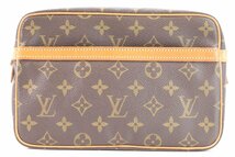 LOUIS VUITTON ルイヴィトン LV モノグラム コンピエーニュ23 ブラウン セカンドバッグ クラッチ ポーチ 手持ち レディース メンズ 1041-HA_画像1