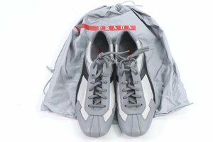 PRADA プラダ スポーツ スニーカー ローカット シューズ グレー サイズ 7 1/2 4E カジュアル 靴 0512-Y①