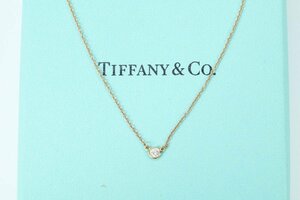 TIFFANY＆Co. ティファニー バイザヤード ネックレス Au750 K18 エルサペレッティ 1Pダイヤ 0.05ct程 約1.7g ジュエリー 1658-A