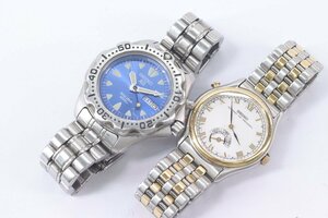 【2点・ジャンク品】SEIKO セイコー メンズ 腕時計 5M23-6B40 自動巻き 8M11-6000 クォーツ 1526-N