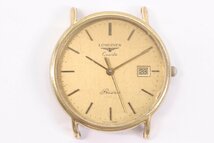 LONGINES ロンジン 156 6801 クォーツ デイト メンズ 腕時計 フェイスのみ ゴールドカラー 現状稼動 1900-N_画像1