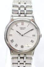 SEIKO セイコー CREDOR クレドール 8J86-6A01 クォーツ デイト メンズ 腕時計 白文字盤 ローマン 1392-N_画像1