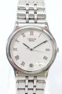 SEIKO セイコー CREDOR クレドール 8J86-6A01 クォーツ デイト メンズ 腕時計 白文字盤 ローマン 1392-N