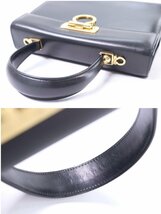 SalvatoreFerragamo サルヴァトーレ フェラガモ ガンチーニ ゴールド金具 ハンド ショルダー バッグ 鞄 2way レザー ブラック 黒 1773-HA_画像5