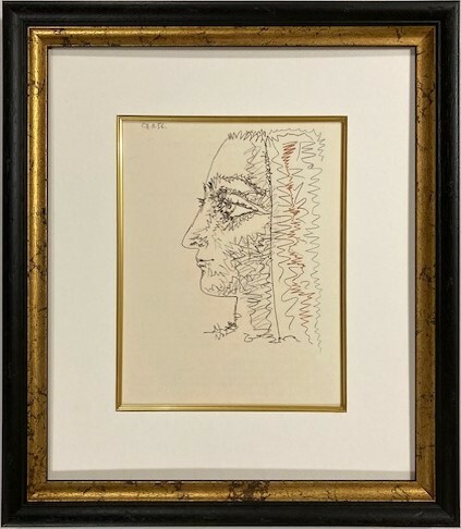 【特価】　≪　　パブロ・ピカソ　　≫　　リトグラフ【石版画】 　 PROFIL EN TROIS COULEURS 　 1964年　 　PABLO　PICASSO