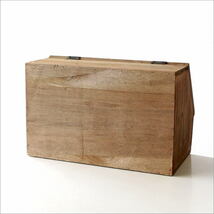 収納ボックス 木製 ストッカー キッチン ストレージボックス 小物入れ フラップ扉 レトロなストレージケース_画像10