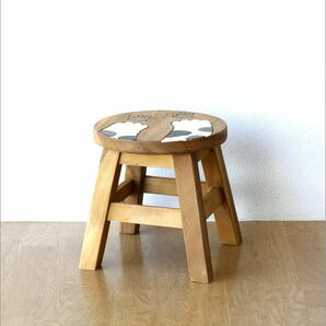 スツール 木製 子供 椅子 おしゃれ 猫 肉球 ミニスツール 小さい ウッドスツール 丸椅子 かわいい 子供イス キャットハンズの画像6