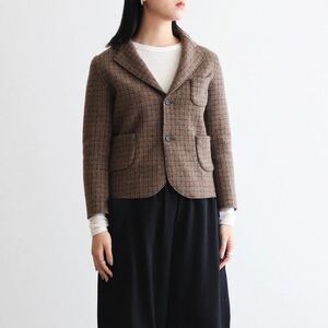 R&D.M.Co-OLDMANS TAILOR オールドマンズテーラー WOOL FELT GUN CLUB CHECK JACKET ウール チェック ジャケット タグ付き 定価64.900円