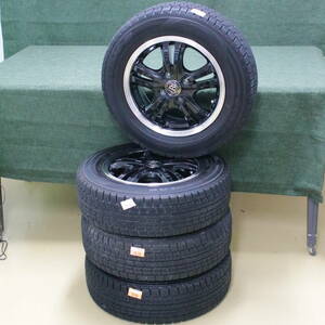 あ//A6586【静岡県浜松市発】 HONDA ホンダフィット 175/70R14　 DANLOP STUDLESS DSX-2/ホイール14×51/2J BRANDLE-LINE 2015年製　4本