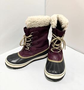 SOREL ソレル　ウインターカーニバル　23.0 防寒　ウォータープルーフ　雪道　スノーブーツ ワインレッド　ウィメンズ　レディース 美品