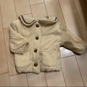 新品　セーラー　ボア　あったか　アウター　ベージュ　80 コート キッズ 子供服 秋冬コート