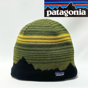 【美品】patagonia パタゴニア KIDS子供用 夜空モチーフ柄ニットキャップ 男女兼用