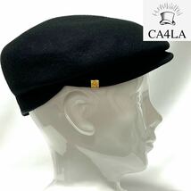 【超美品】CA4LA カシラ 日本製 定番アシメントリーフェルトハンチングベレー サイズ調節可能_画像1