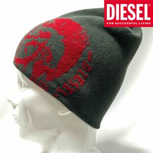 【超美品】入手困難 DIESEL ディーゼル 00’s 〜Archiveアチーブ ダブルBIGロゴ リバーシブルビーニー フリーサイズ