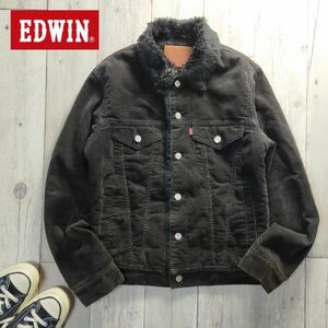 ☆EDWIN エドウィン☆503 JK コーデュロイ 裏ボア ジャケット 黒 Size（M) S1445