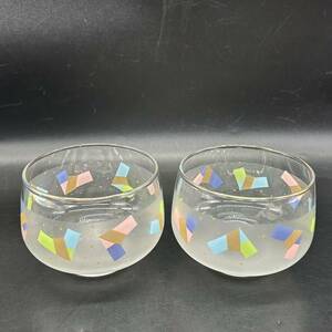 グラス ペア ガラス製 食器 昭和レトロ コップ　H12-6