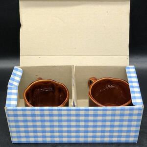 コーヒーカップ　ペア　手作り　昭和レトロ　和食器 マグカップ　陶磁器　L15