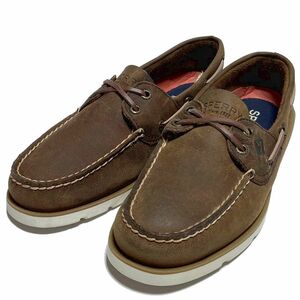 訳未使用 SPERRY TOP-SIDER スペリー トップサイダー レザー デッキシューズ US7.5 CM25.5 濃茶 ダークブラウン系 スリッポン