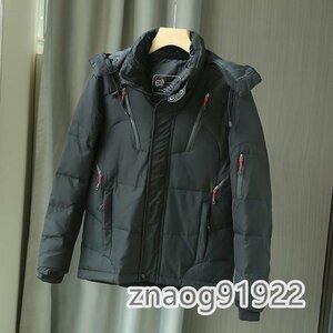 YR-01 黒い（実寸3XL)新品◆高級セレブdesigner*スキー 登山 OUTDOOR アウトドア ジャンパー ブルゾン 無地 フード付き ダウンコート